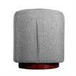 Traditional Club Style Accent Chair with 360 Swivel Metal Base in Gray Fabric