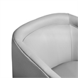 Traditional Club Style Chair with 360 Swivel Metal Base in Gray LeatherSoft