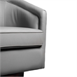 Traditional Club Style Chair with 360 Swivel Metal Base in Gray LeatherSoft