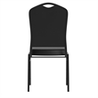 Crown Back Stacking Banquet Chair in Black Vinyl - Black Frame