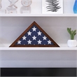 Solid Wood Rustic Brown Display Case for 9.5 x 5 Veterans Flag