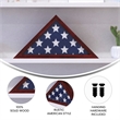Solid Wood Rustic Brown Display Case for 9.5 x 5 Veterans Flag