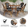 Indoor/Outdoor Commercial Bistro Set with Table and 4 Chairs in Blk/Wht