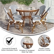 Indoor/Outdoor Commercial Bistro Set with Table and 4 Chairs in Wht/Navy