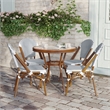 Indoor/Outdoor Commercial Bistro Set with Table and 4 Chairs in Wht/Navy