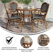Indoor/Outdoor Commercial Bistro Set with Table and 4 Chairs in Blk/Wht