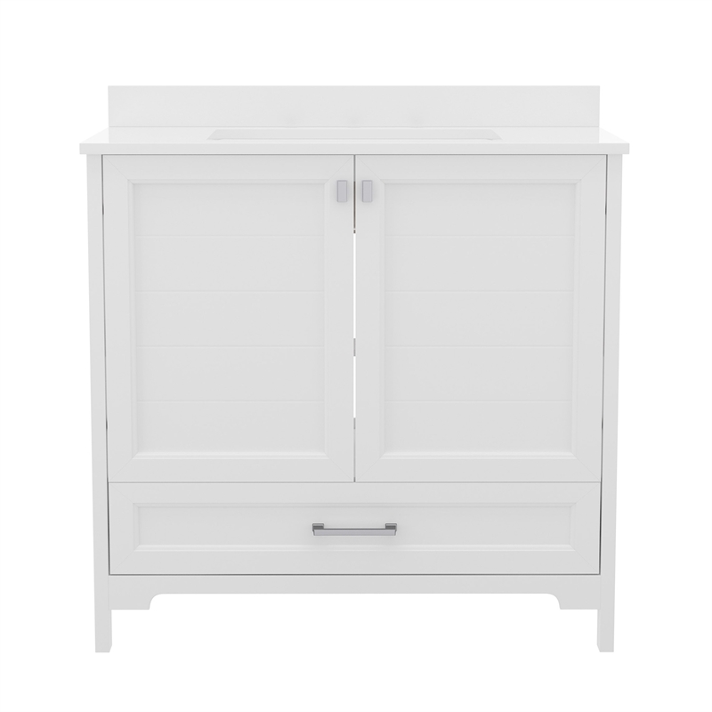 36 Inch Bathroom Vanity with Undermount Sink Cabinet and Drawer in White