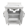 24 Inch Bathroom Vanity with Undermount Sink and Open Storage Shelf in White