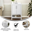 24 Inch Bathroom Vanity with Undermount Sink and Open Storage Shelf in White