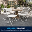 Spacious & Contoured Commercial Wide & Tall White Plastic Folding Chairs-4 Pack