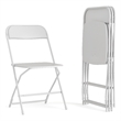 Spacious & Contoured Commercial Wide & Tall White Plastic Folding Chairs-4 Pack