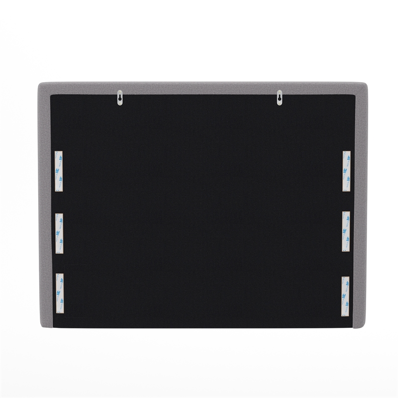 Upholstered Twin Headboard with 2 Power Outlets 1 USB 1 USB-C Port in Gray
