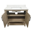 36 Inch Bathroom Vanity with Undermount Sink and Open Storage Shelf in Brown