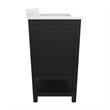 36 Inch Bathroom Vanity with Sink Open Storage and Storage Drawers in Blk/Gold