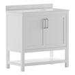 36 Inch Bathroom Vanity with Undermount Sink and Open Storage Shelf in White