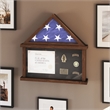 Glass Front Flag Display Case with Certificate Holder-Fits 9x5 Flag-Dark Brown