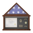 Glass Front Flag Display Case with Certificate Holder-Fits 9x5 Flag-Dark Brown