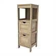 Farmhouse Bathroom Storage Organizer with 2 Drawers and Open Shelf in Brown