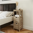 Farmhouse Bathroom Storage Organizer with 2 Drawers and Open Shelf in Brown