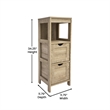 Farmhouse Bathroom Storage Organizer with 2 Drawers and Open Shelf in Brown