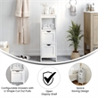 Farmhouse Bathroom Storage Organizer with 2 Drawers and Open Shelf in White