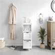 Farmhouse Bathroom Storage Organizer with 2 Drawers and Open Shelf in White