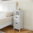 Farmhouse Bathroom Storage Organizer with 2 Drawers and Open Shelf in White