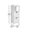 Farmhouse Bathroom Storage Organizer with 2 Drawers and Open Shelf in White