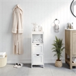 Farmhouse Bathroom Storage Organizer with 2 Drawers and Open Shelf in White