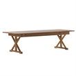 Solid Pine Farm Dining Table with X-Style Legs in Antique Rustic - 9' x 40