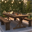 Solid Pine Farm Dining Table with X-Style Legs in Antique Rustic - 9' x 40