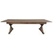 Solid Pine Farm Dining Table with X-Style Legs in Antique Rustic - 9' x 40