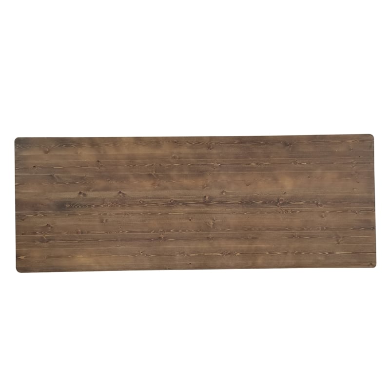 Solid Pine Farm Dining Table with X-Style Legs in Antique Rustic - 9' x 40