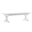 Solid Pine Farm Dining Table with X-Style Legs in Antique Rustic White-9' x 40