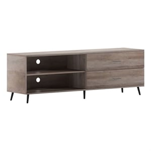 TV Stand for up to 60&quot TV's with Adjustable Shelf and Storage Drawers - Walnut