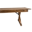 Solid Pine Farm Dining Table with X-Style Legs in Antique Rustic - 7' x 40