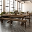 Solid Pine Farm Dining Table with X-Style Legs in Antique Rustic - 8' x 40