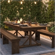 Solid Pine Farm Dining Table with X-Style Legs in Antique Rustic - 8' x 40