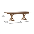 Solid Pine Farm Dining Table with X-Style Legs in Antique Rustic - 8' x 40