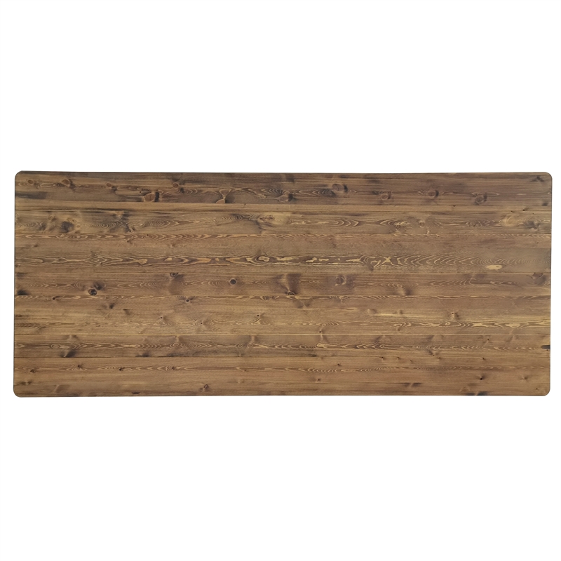 Solid Pine Farm Dining Table with X-Style Legs in Antique Rustic - 8' x 40