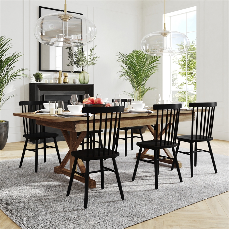 Solid Pine Farm Dining Table with X-Style Legs in Antique Rustic - 8' x 40