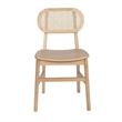 2 Pack Commercial Cane Rattan Event Chairs - Wood Backs and Seats-Natural