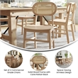 2 Pack Commercial Cane Rattan Event Chairs - Wood Backs and Seats-Natural