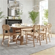 2 Pack Commercial Cane Rattan Event Chairs - Wood Backs and Seats-Natural