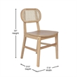 2 Pack Commercial Cane Rattan Event Chairs - Wood Backs and Seats-Natural