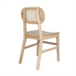 2 Pack Commercial Cane Rattan Event Chairs - Wood Backs and Seats-Natural