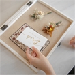 Solid Pine Whitewash Shadow Display Case with Linen Liner - 11 x 14