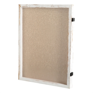 Solid Pine Whitewash Shadow Display Case with Linen Liner - 18 x 24