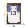 Wooden Jersey Display Case with Foam Board and Keyed Lock in Rustic Brown-24x36