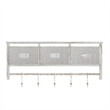 Wall Mounted Coat Rack with Upper Shelf Wire Baskets and Hooks in Whitewashed